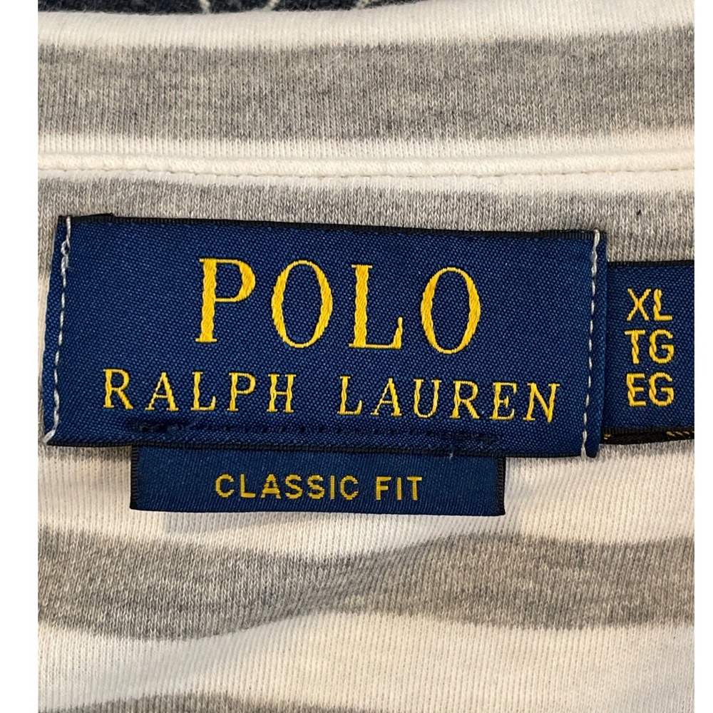 Polo Ralph Lauren Men Classic Fit Striped Short Sleeve Polo Shirt XL Gray White - Picture 10 of 16